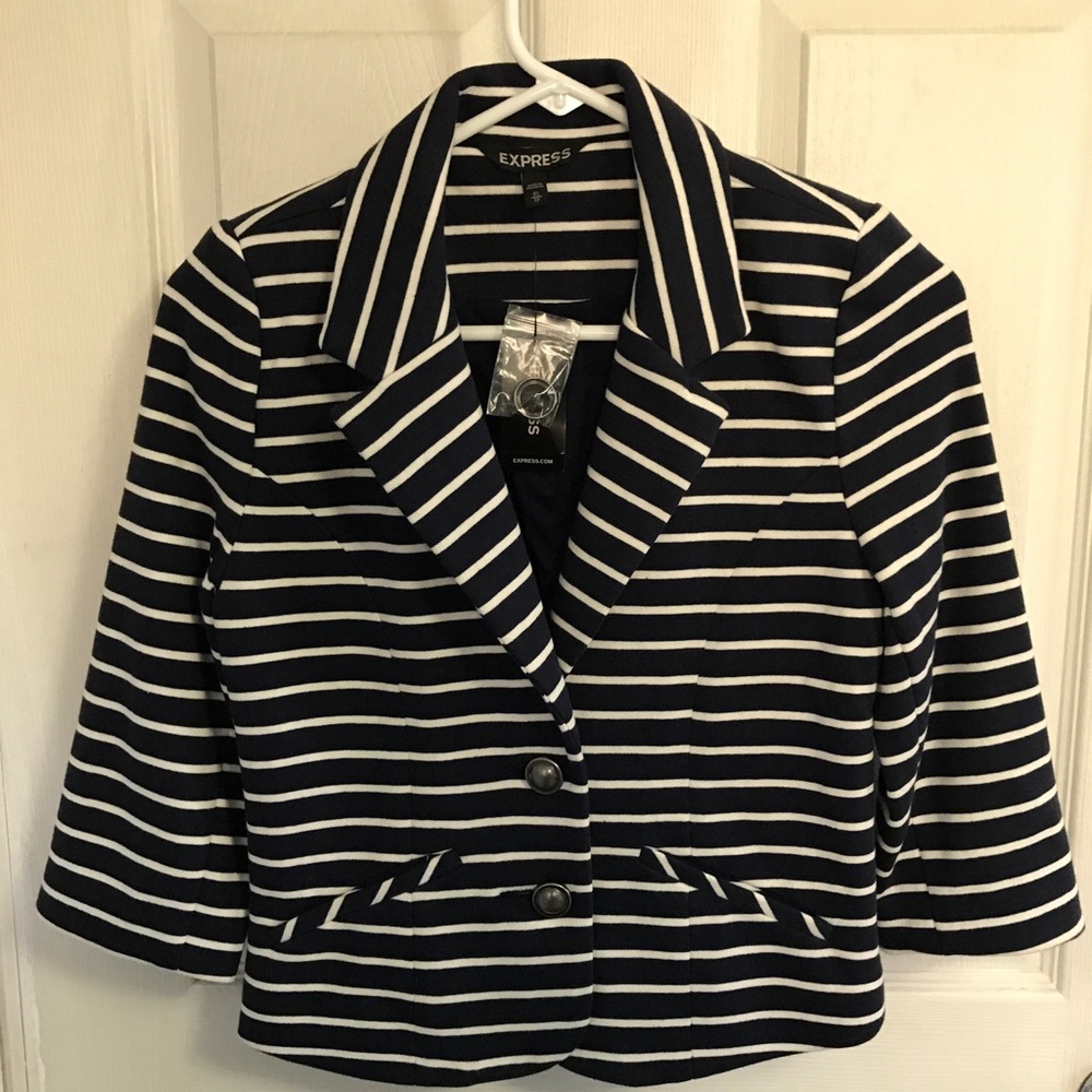 Express Navy Stripped Blazer
